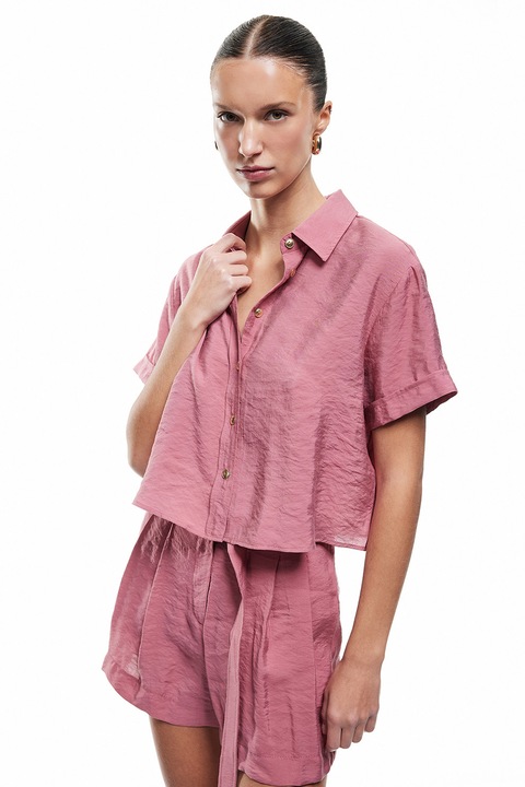 KOTON, Camasa crop din amestec de modal, Rosu