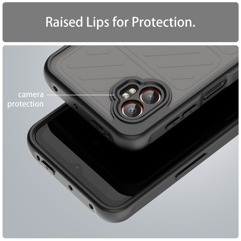 Husa pentru Samsung Galaxy Xcover7 Pro, SKYDDAR INNOVATION, HaloFrost MagSafe II, Antisoc, set cu sticker, Negru