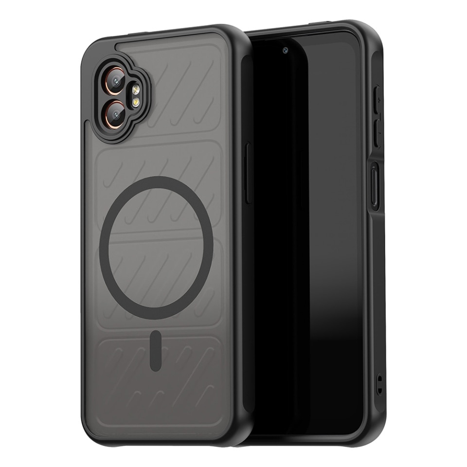 Husa pentru Samsung Galaxy Xcover7 Pro, SKYDDAR INNOVATION, HaloFrost MagSafe II, Antisoc, set cu sticker, Negru