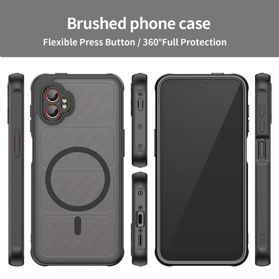 Husa pentru Samsung Galaxy Xcover7 Pro, SKYDDAR INNOVATION, HaloFrost MagSafe II, Antisoc, set cu sticker, Negru