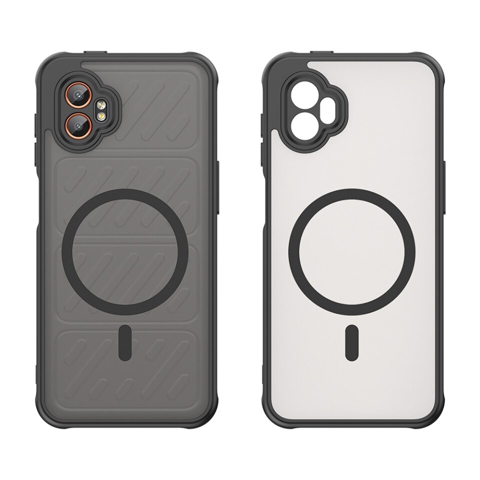 Husa pentru Samsung Galaxy Xcover7 Pro, SKYDDAR INNOVATION, HaloFrost MagSafe II, Antisoc, set cu sticker, Negru