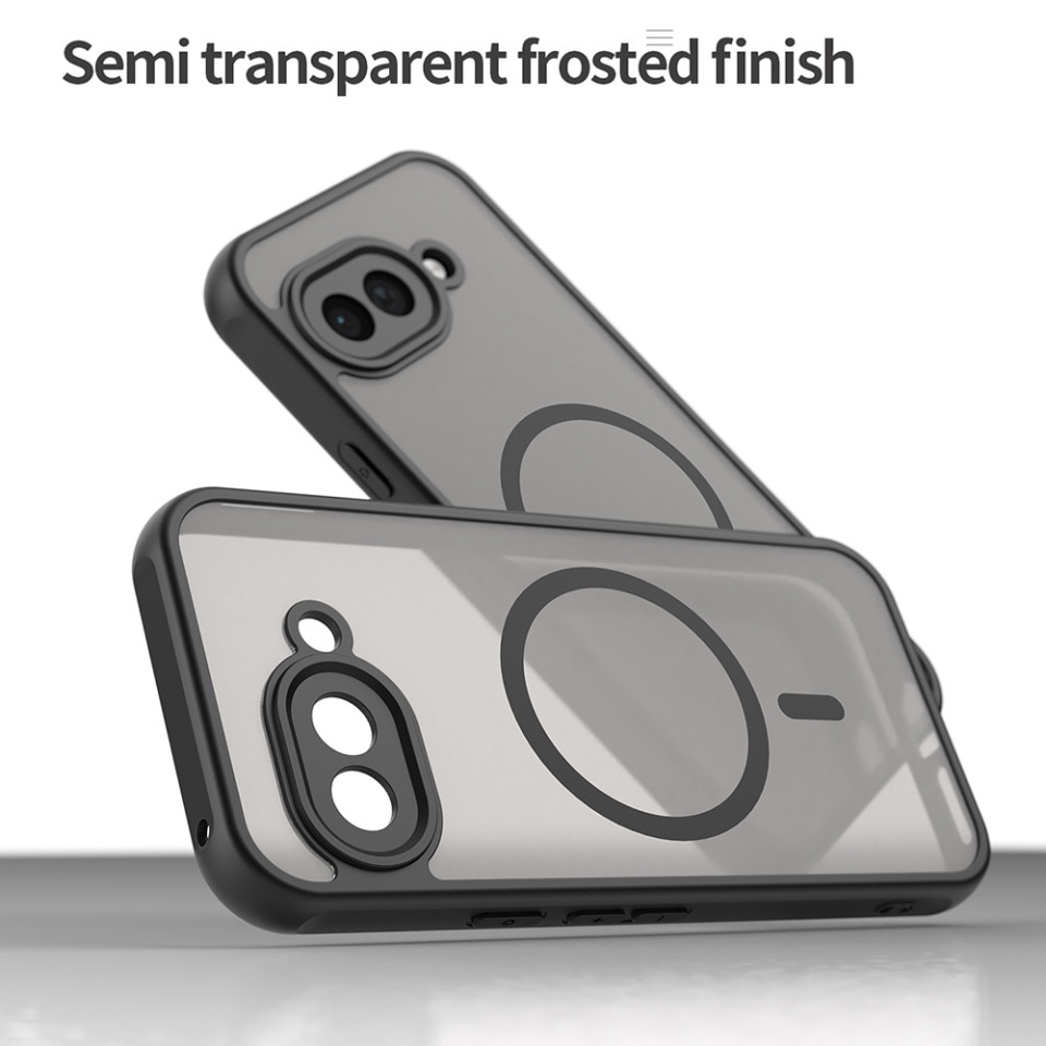 Husa pentru Google Pixel 9a, SKYDDAR INNOVATION, HaloFrost MagSafe II, Antisoc, set cu sticker, Negru