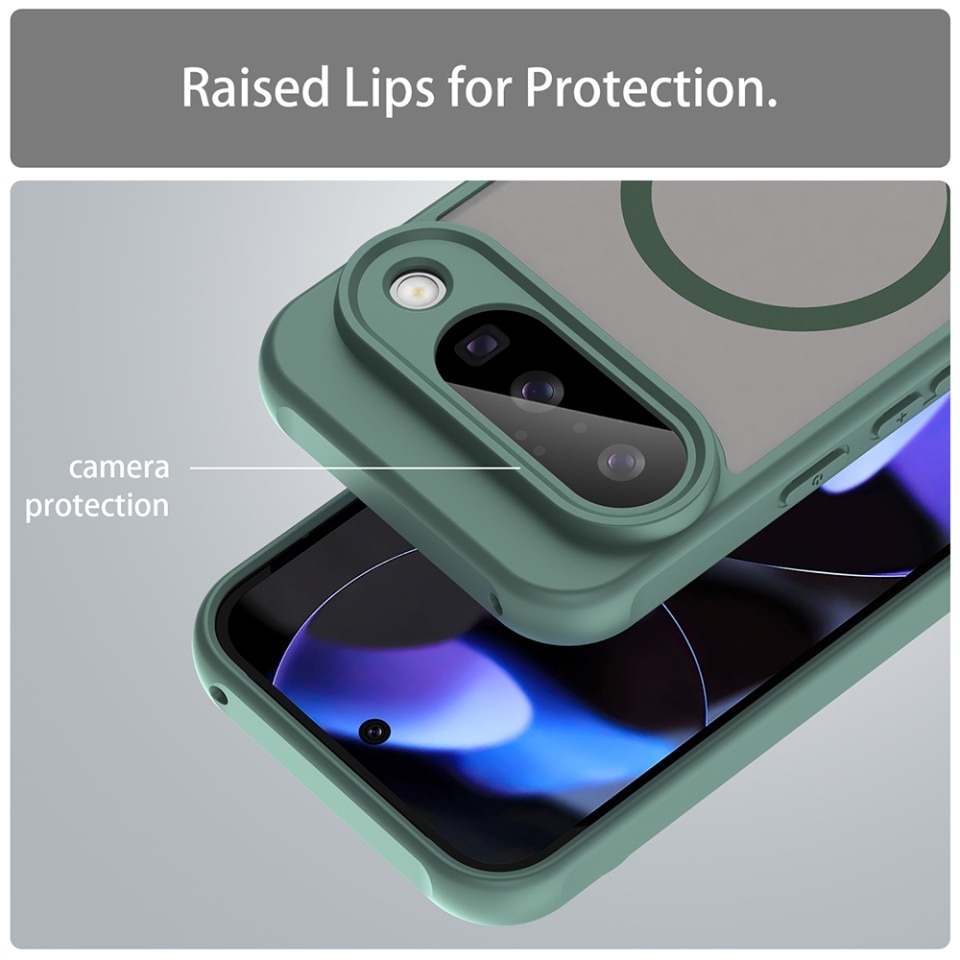 Husa pentru Google Pixel 10 Pro, SKYDDAR INNOVATION, HaloFrost MagSafe II, Antisoc, set cu sticker, Verde