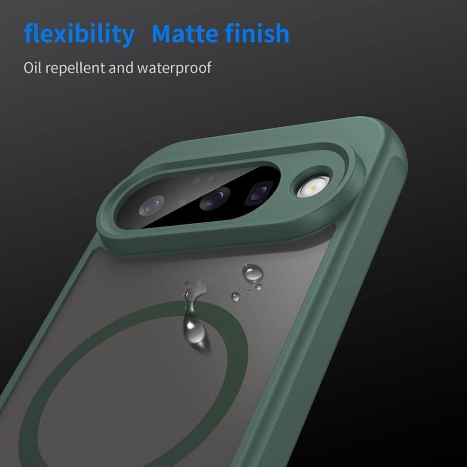 Husa pentru Google Pixel 10 Pro, SKYDDAR INNOVATION, HaloFrost MagSafe II, Antisoc, set cu sticker, Verde