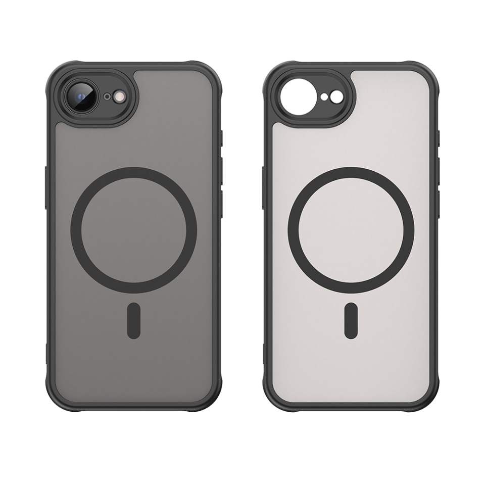 Husa pentru iPhone 16e, SKYDDAR INNOVATION, HaloFrost MagSafe II, Antisoc, set cu sticker, Negru