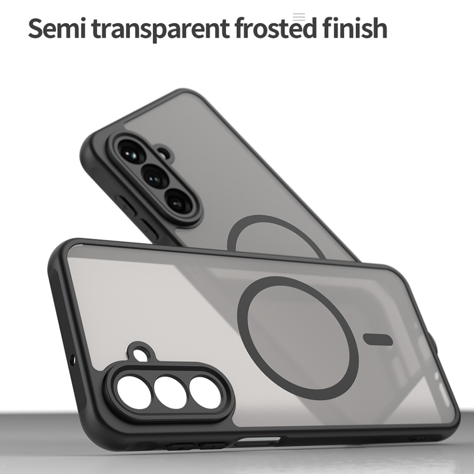 Husa pentru Samsung Galaxy A26 5G, SKYDDAR INNOVATION, HaloFrost MagSafe II, Antisoc, set cu sticker, Negru
