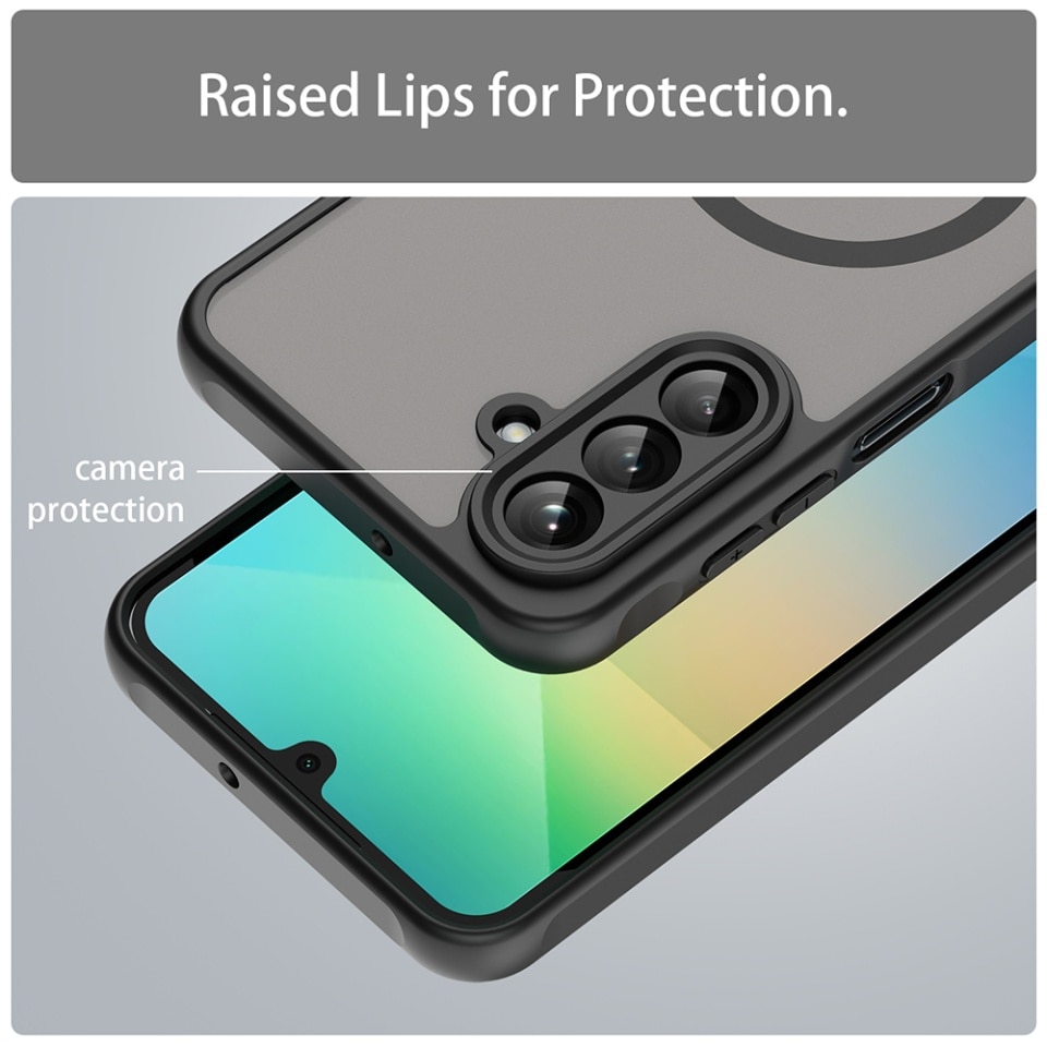 Husa pentru Samsung Galaxy A26 5G, SKYDDAR INNOVATION, HaloFrost MagSafe II, Antisoc, set cu sticker, Negru