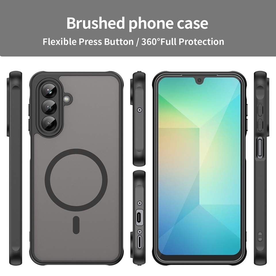 Husa pentru Samsung Galaxy A26 5G, SKYDDAR INNOVATION, HaloFrost MagSafe II, Antisoc, set cu sticker, Negru