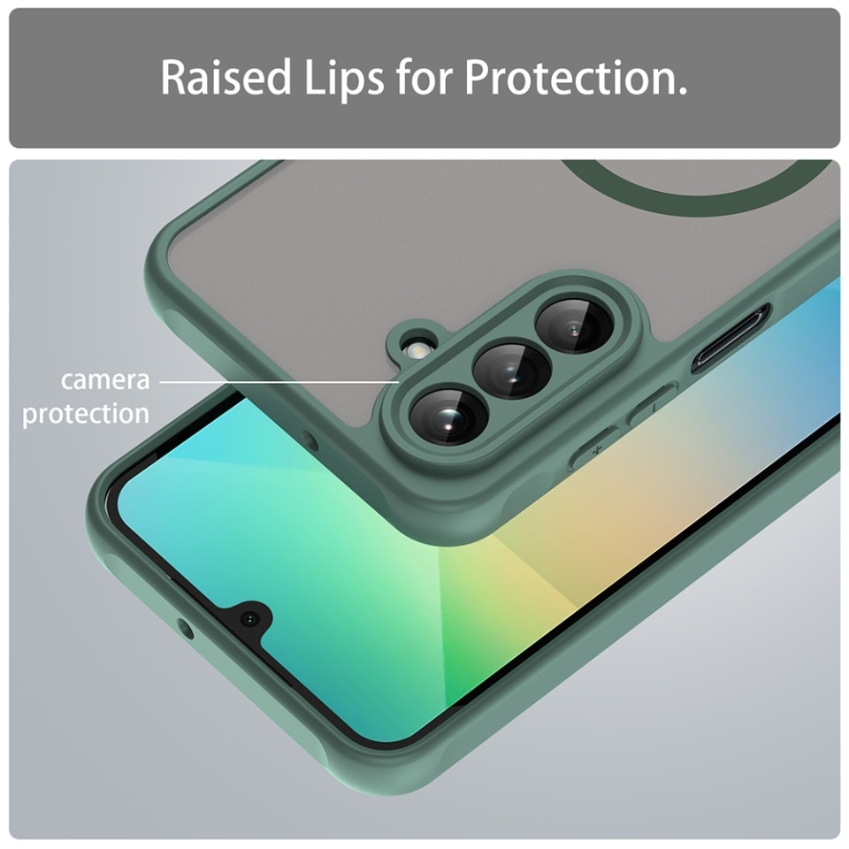 Husa pentru Samsung Galaxy A26 5G, SKYDDAR INNOVATION, HaloFrost MagSafe II, Antisoc, set cu sticker, Verde