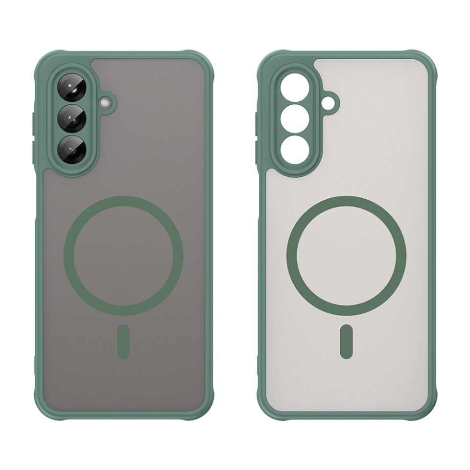 Husa pentru Samsung Galaxy A26 5G, SKYDDAR INNOVATION, HaloFrost MagSafe II, Antisoc, set cu sticker, Verde