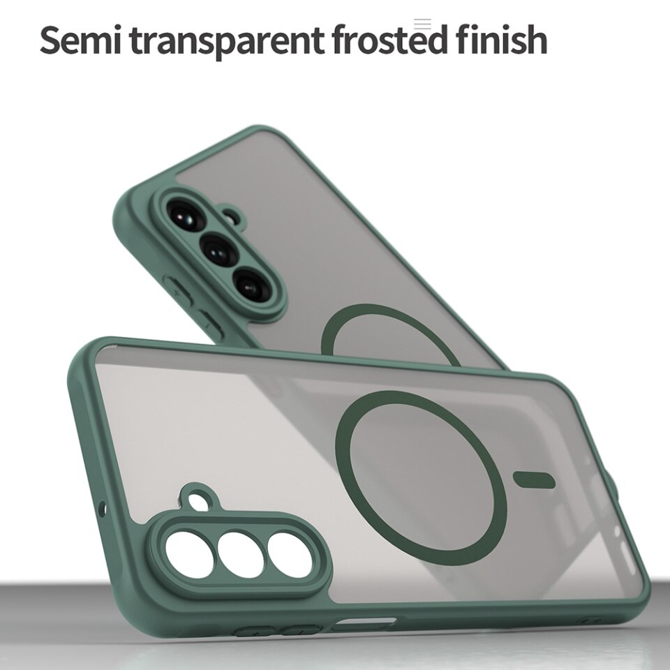 Husa pentru Samsung Galaxy A26 5G, SKYDDAR INNOVATION, HaloFrost MagSafe II, Antisoc, set cu sticker, Verde