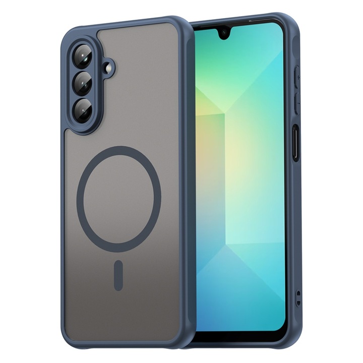 Husa pentru Samsung Galaxy A26 5G, SKYDDAR INNOVATION, HaloFrost MagSafe II, Antisoc, set cu sticker, Bleumarin