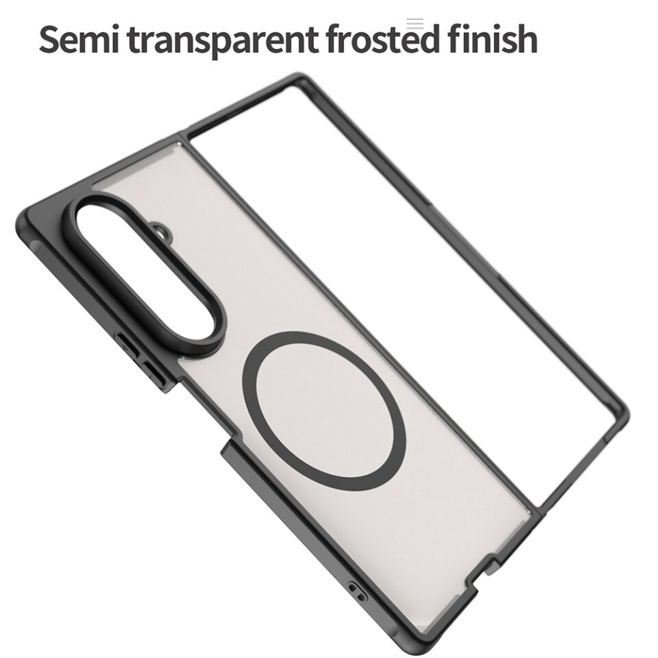 Husa pentru Samsung Galaxy Z Fold7, SKYDDAR INNOVATION, HaloFrost MagSafe II, Antisoc, set cu sticker, Negru
