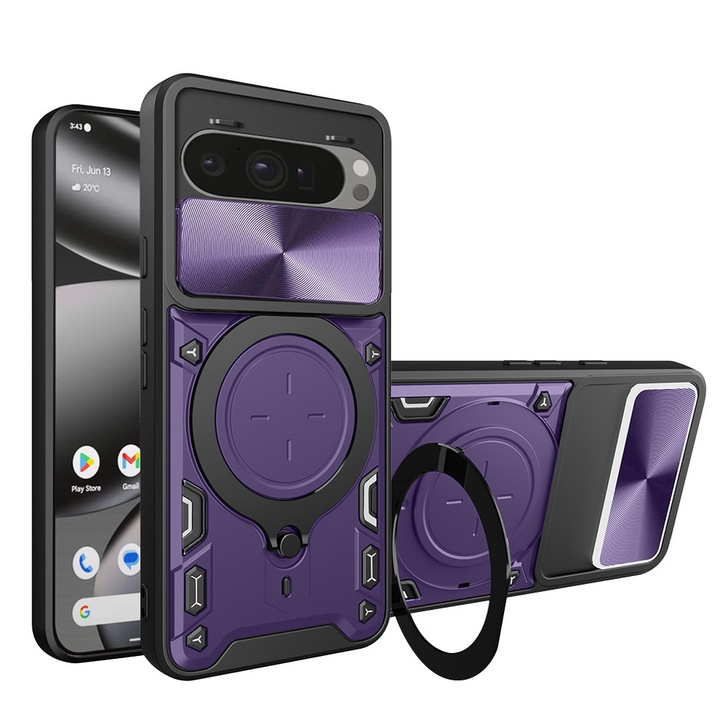 Husa antisoc pentru Google Pixel 10 Pro XL cu protectie camera, Accesorio CamGuard Pro, Purple