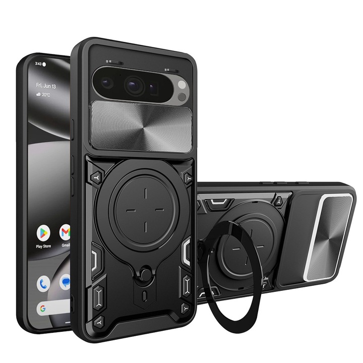 Husa antisoc pentru Google Pixel 10 Pro XL cu protectie camera, Accesorio CamGuard Pro, Black