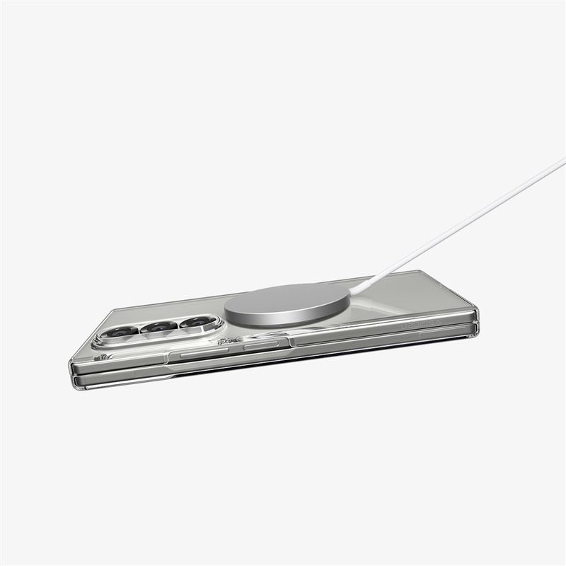 Carcasa Spigen Air Skin cu MagSafe, compatibila cu Samsung Galaxy Z Fold 7, Alb / Transparent