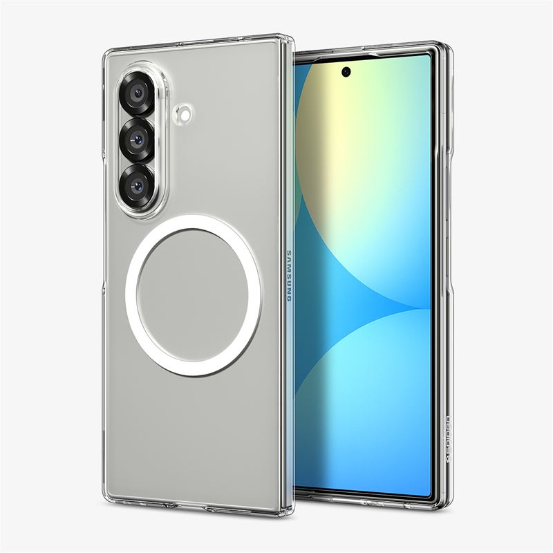 Carcasa Spigen Air Skin cu MagSafe, compatibila cu Samsung Galaxy Z Fold 7, Alb / Transparent