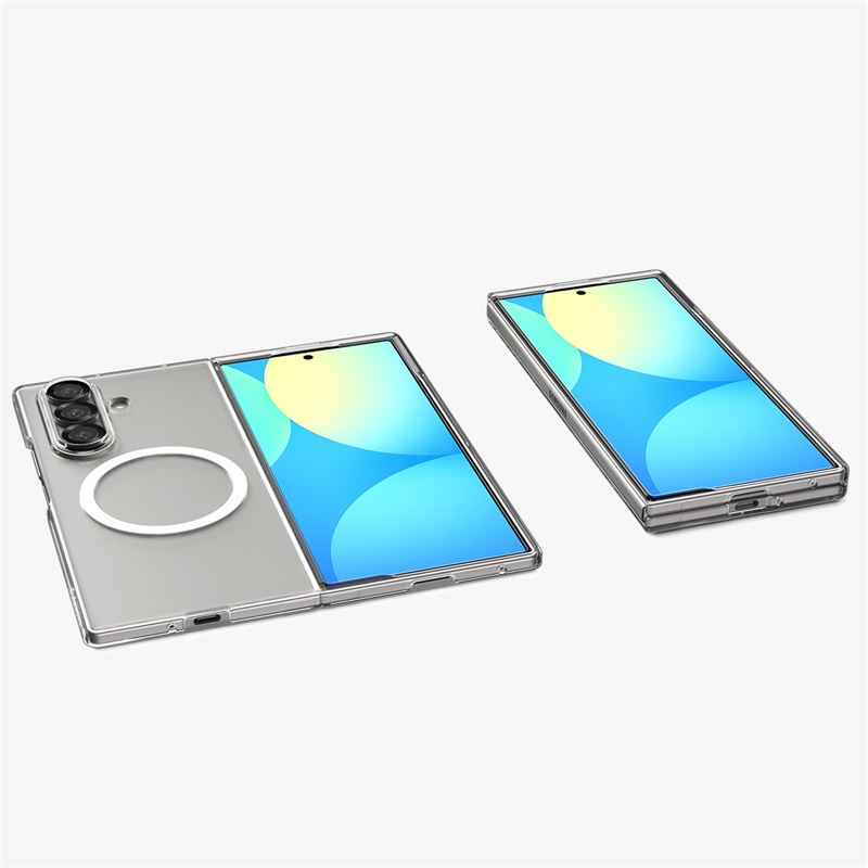 Carcasa Spigen Air Skin cu MagSafe, compatibila cu Samsung Galaxy Z Fold 7, Alb / Transparent