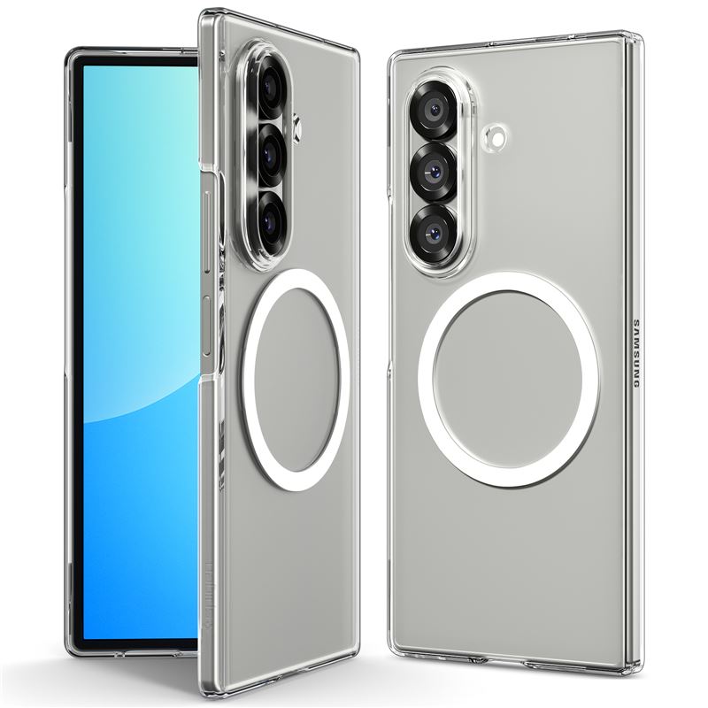 Carcasa Spigen Air Skin cu MagSafe, compatibila cu Samsung Galaxy Z Fold 7, Alb / Transparent