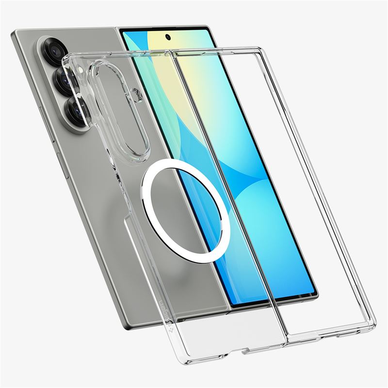 Carcasa Spigen Air Skin cu MagSafe, compatibila cu Samsung Galaxy Z Fold 7, Alb / Transparent