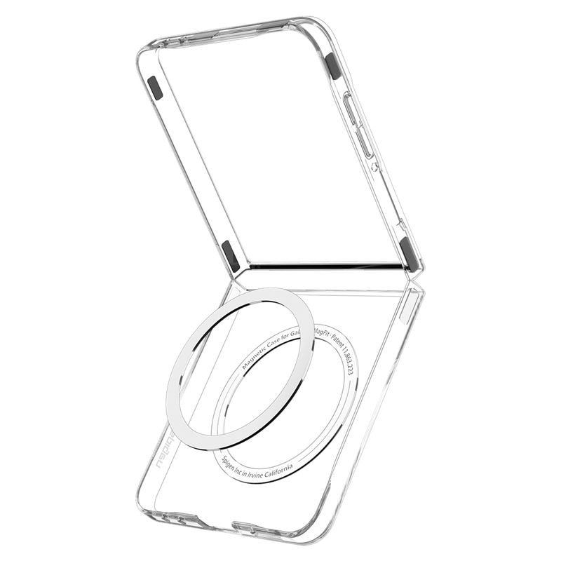 Carcasa Spigen Air Skin cu MagSafe, compatibila cu Samsung Galaxy Z Flip 7, Alb / Transparent