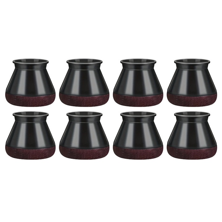 Комплект от 8 протектора за крака на столове/мебели NEXTLY от силикон и филц, против надраскване, против шум, гъвкави, универсални, за многократна употреба, 3x4,5 см - L, черно-бордо
