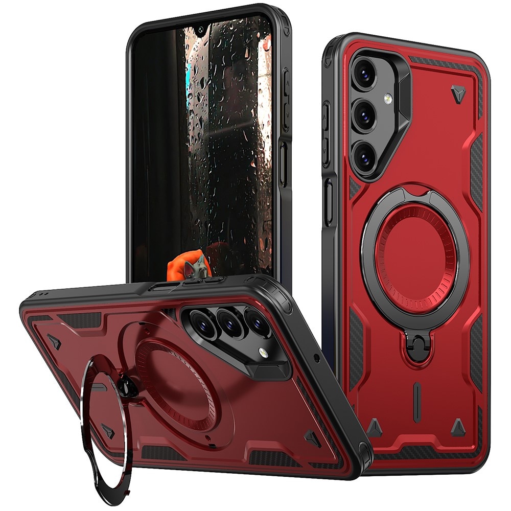 Husa military armour cu inel metalic, ALC MOBILE, compatibila cu Samsung Galaxy A05s, Rosu