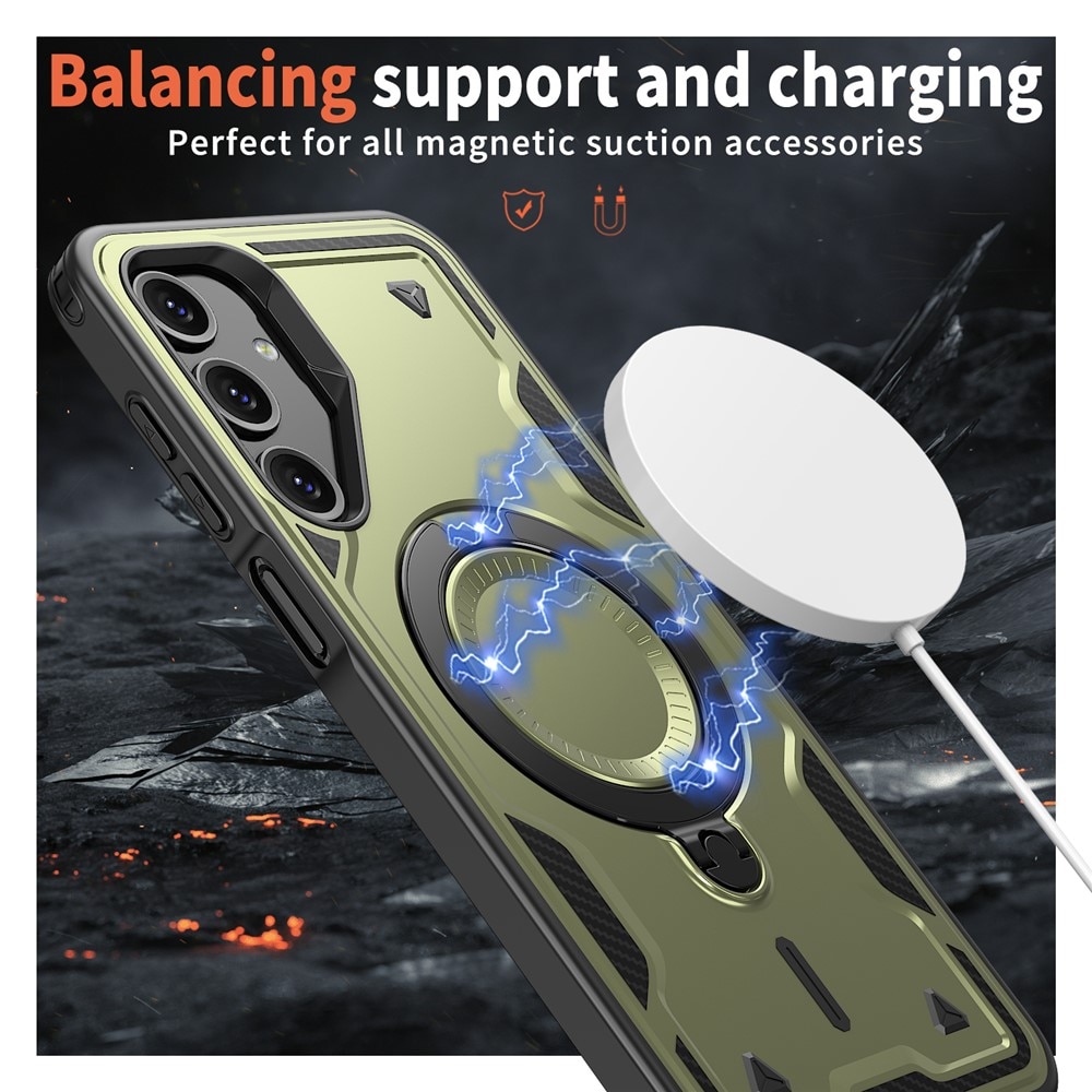 Husa military armour cu inel metalic, ALC MOBILE, compatibila cu Samsung Galaxy A26, Verde