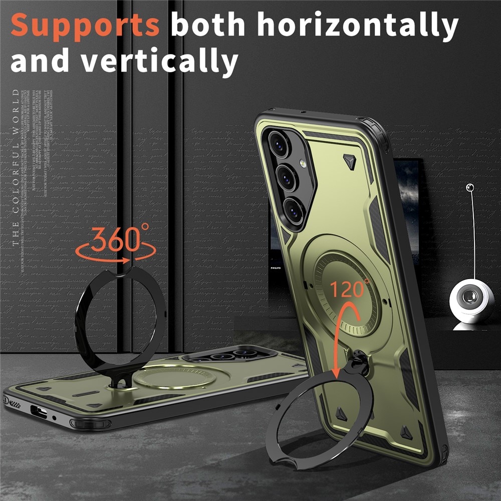 Husa military armour cu inel metalic, ALC MOBILE, compatibila cu Samsung Galaxy A26, Verde
