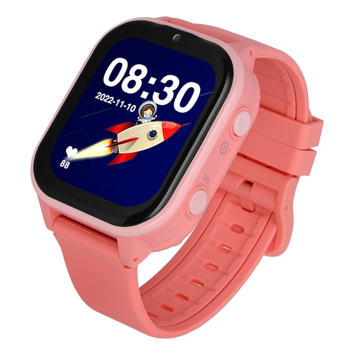 Garett Kids Sun Ultra 4G okosóra, rózsaszín, 900 mAh, videohívással és SOS funkciókkal