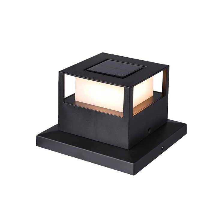 Lampa de exterior solara , NEXTLY, lumina calda si rece, negru, 15.5x15.5cm