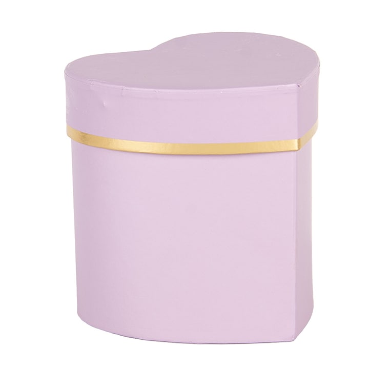 Cutie depozitare carton violet auriu Inimioara 10x10x10 cm