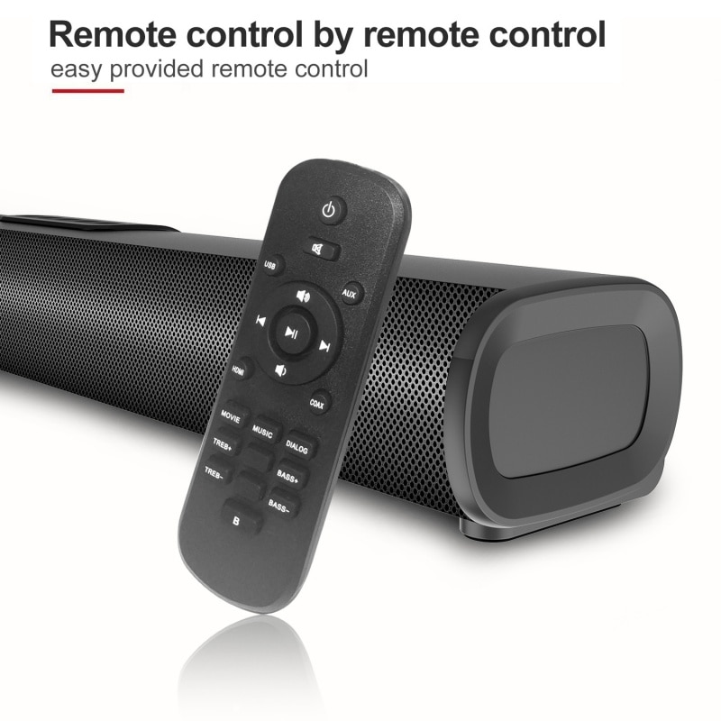 Soundbar, subwoofer, Bluetooth 5.0, putere 30W, difuzoare cu diafragma dubla, mod EQ integrat, calitate audio HD, USB, AUX, HDMI, DC IN, port optic, telecomanda cu infrarosu, 40,3 cm, negru
