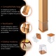 Комплект от 4 протектора за крака на столове/мебели, NEXTLY, против надраскване, прозрачни/кафяви, 3,5x3,5 см