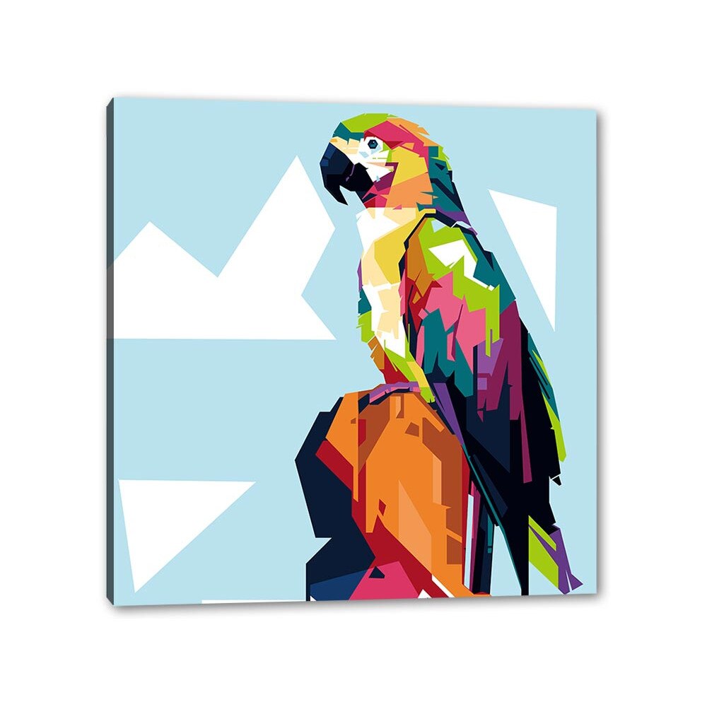 Tablou Canvas Papagal Vectorizat, 60cm x 60cm