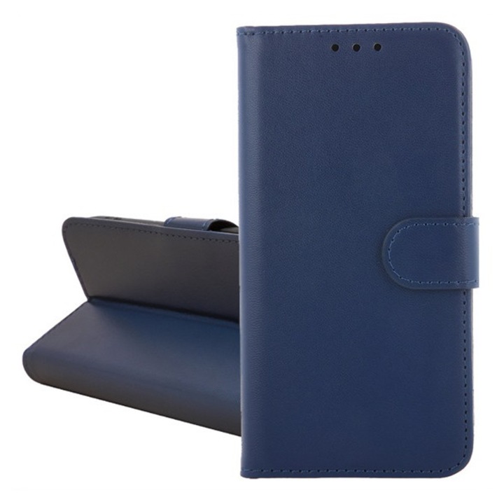 Gigapack mobiltelefon tok álló, bőr hatású, flip, oldalra nyíló, kártyazseb, asztali tartó, sötétkék, kompatibilis: Samsung Galaxy A17 4G, SM-A175, / Galaxy A17 5G, SM-A176