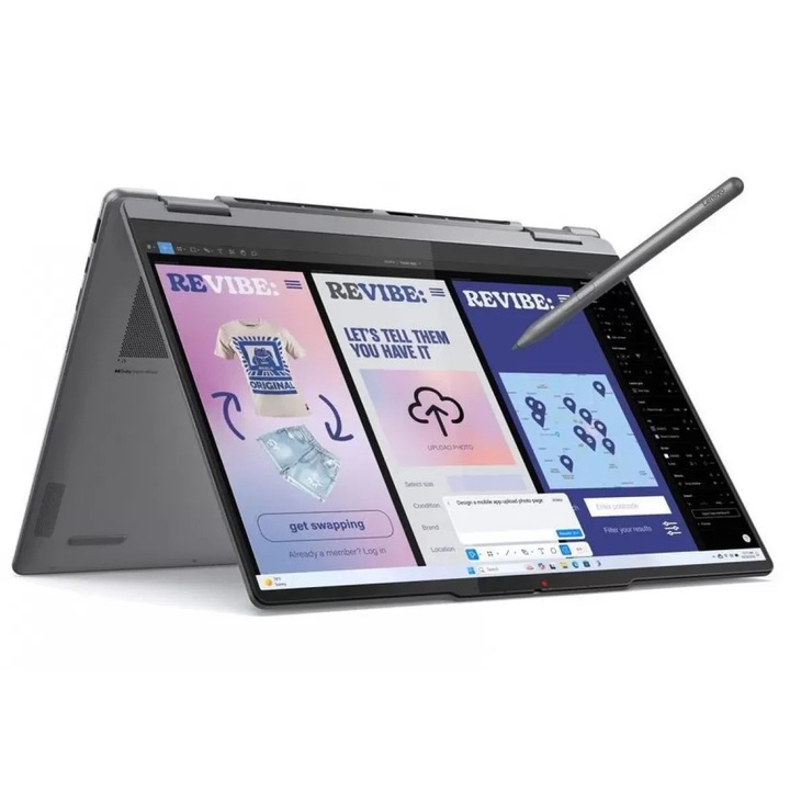 Laptop Lenovo YOGA 7 2 az 1-ben 14 Ultra 5 226V 14 hüvelykes WUXGA OLED érintőképernyő 16 GB 1 TB EVO Windows 11 Home Szürke