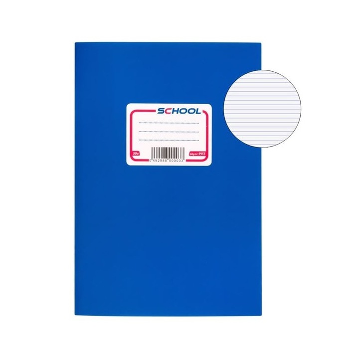 Caiet Dictando B5, Coperta Albastra, 50 File