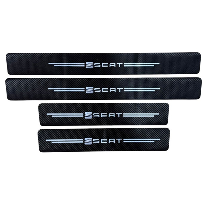 Set 4 Stickere pentru Seat din fibra de carbon anti-zgarieturi, protectii pentru pragurile usilor auto