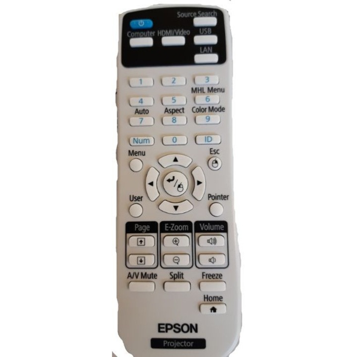 Epson 2181788 távirányító, videoprojektor, vezeték nélküli IR, fekete, fehér