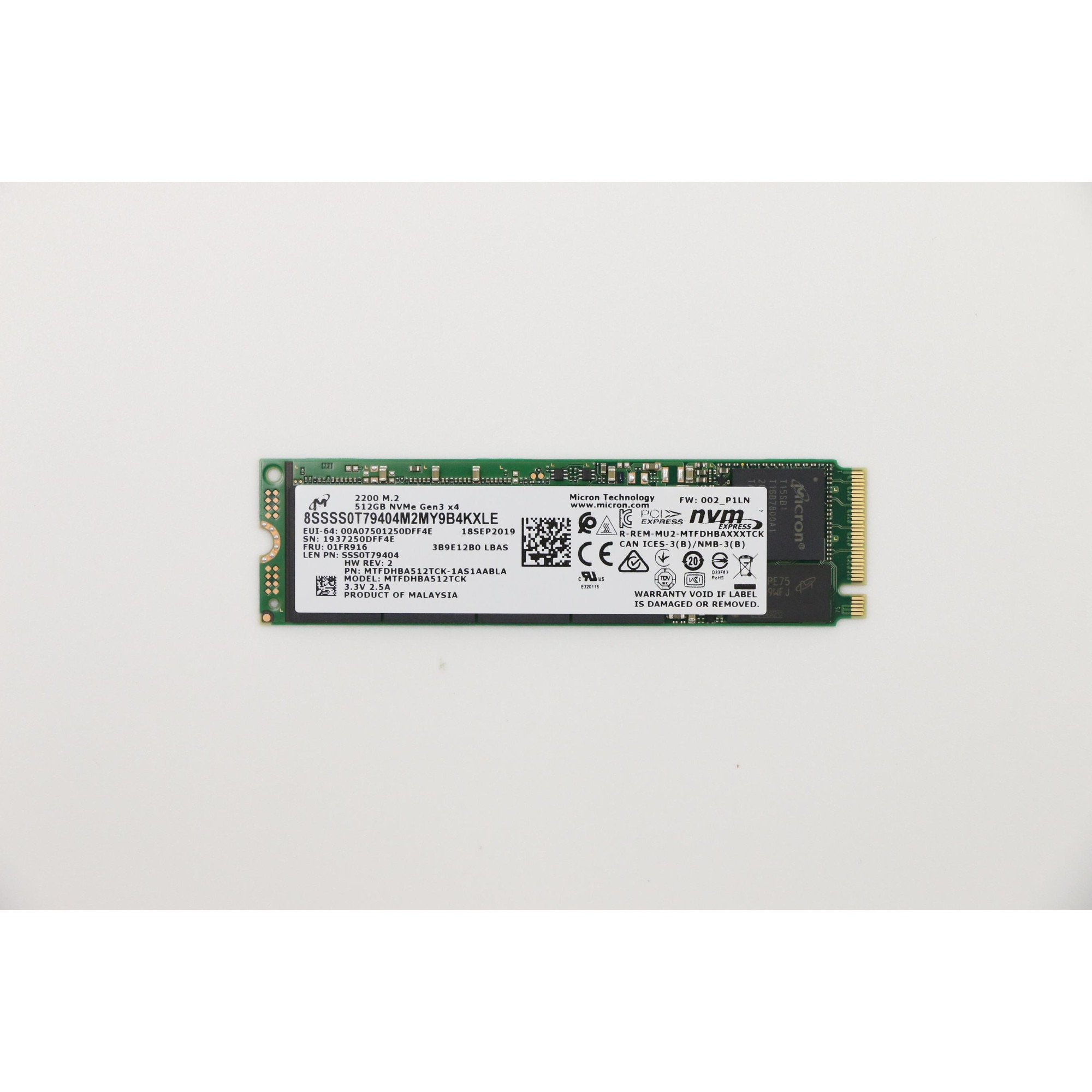 SSD Lenovo Micron 2200 512GB M.2 PCIe 2280 - eMAG.ro