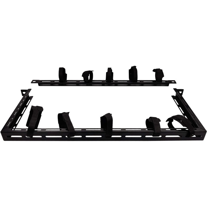 Panou organizare cabluri Lanview 1/2U 19", negru, 10 benzi Velcro