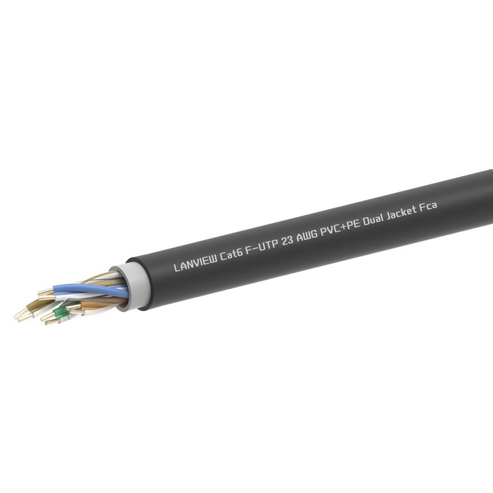 Cabluri CAT6 F/UTP, Lanview, negru