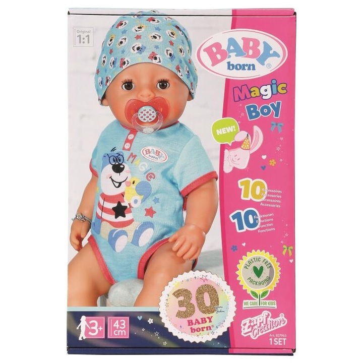 Baby Born interaktív fiú baba - 43 cm