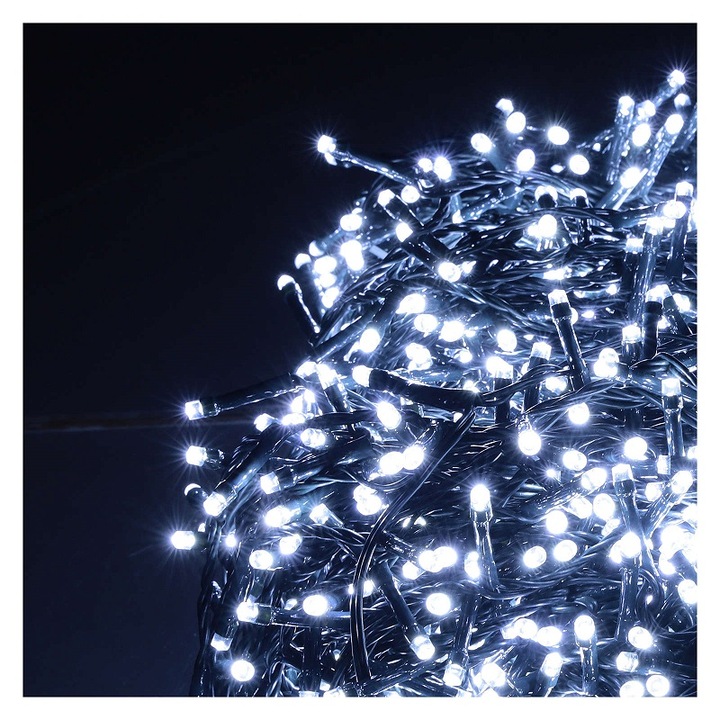 100 LED-es karácsonyfa izzósor, 6,3m, hideg fehér