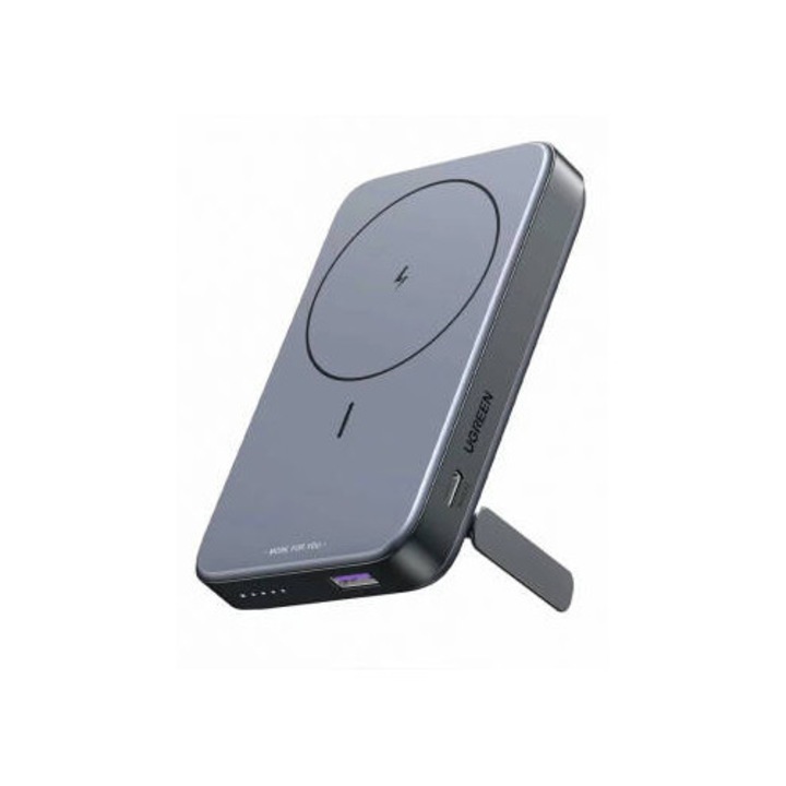 UGREEN Vezeték Nélküli Külső Akkumulátor PB206 10000mAh 20W QC + PD + FQI 1 x QI - 1 x USB-A - 1 x USB-C Szürke