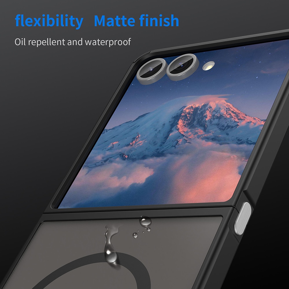 Husa Matte MagSafe pentru Samsung Galaxy Z Flip7, protectie completa, contur negru