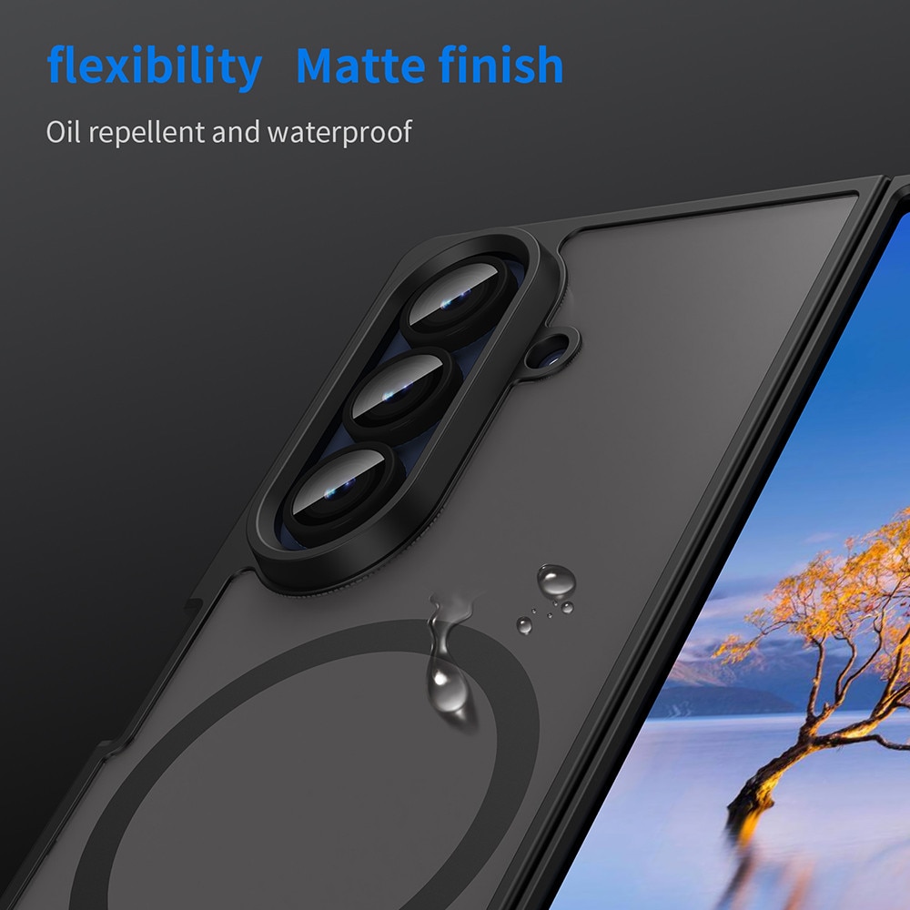 Husa Matte MagSafe pentru Samsung Galaxy Z Fold7, protectie completa, contur negru