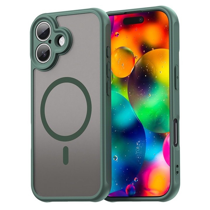 Husă pentru iPhone 17, Stef's Cat, MagSafe, Verde