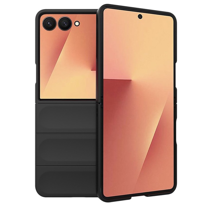 Защитен калъф, съвместим със Samsung Galaxy Z Flip7, Tim, черен